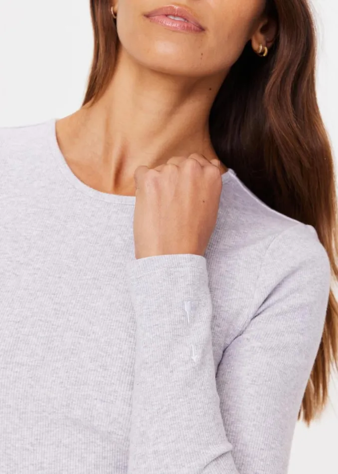 The Upside CHRISSY LONG SLEEVE Grey Marle Shop Shirts and Tanks