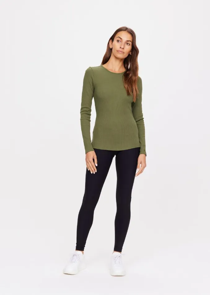 The Upside CHRISSY LONG SLEEVE Olive Shop Shirts and Tanks
