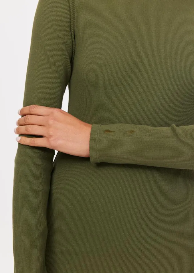 The Upside CHRISSY LONG SLEEVE Olive Shop Shirts and Tanks