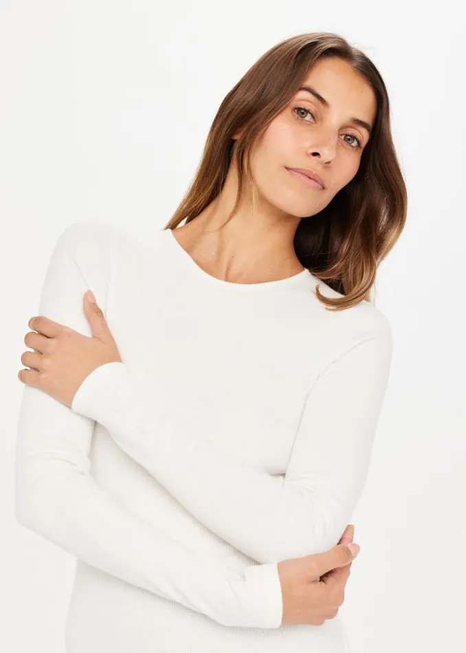 The Upside CHRISSY LONG SLEEVE White Shop Shirts and Tanks