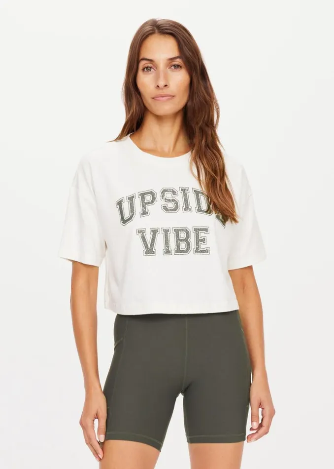 The Upside CISCO CROP TEE Ivory Shop Shirts and Tanks