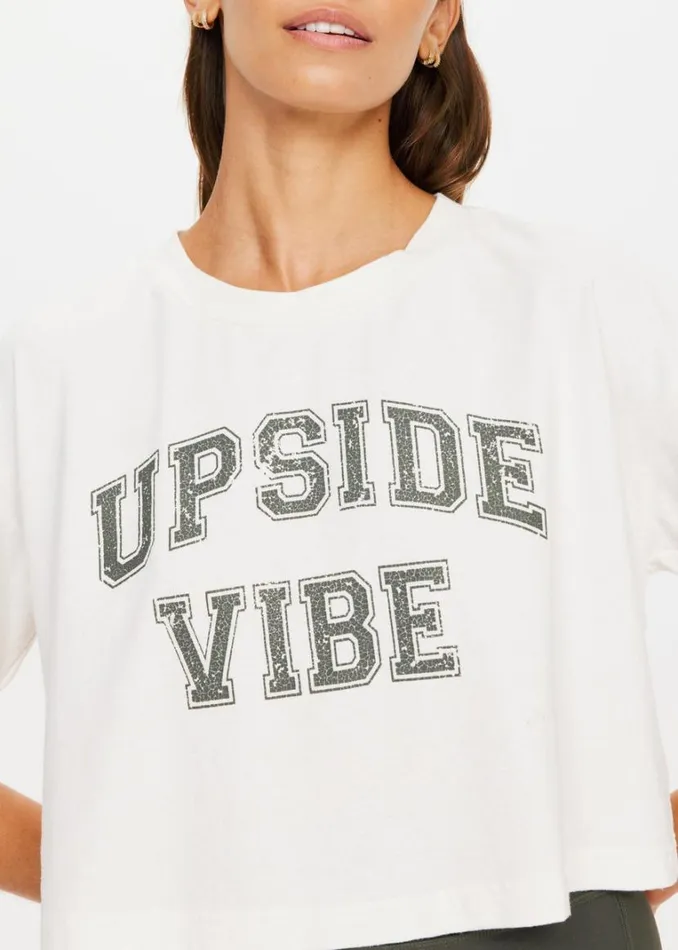 The Upside CISCO CROP TEE Ivory Shop Shirts and Tanks