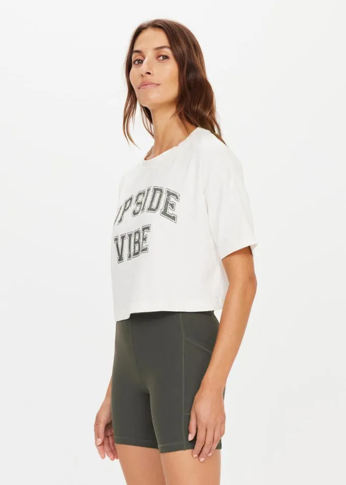 The Upside CISCO CROP TEE Ivory Shop Shirts and Tanks