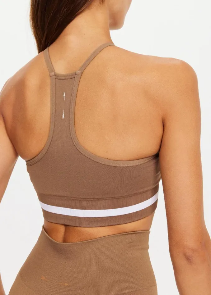 The Upside FORM SEAMLESS ANGIE CROP Mocha Shop Sports Bras The Upside FORM SEAMLESS ANGIE CROP Mocha Shop Sports Bras