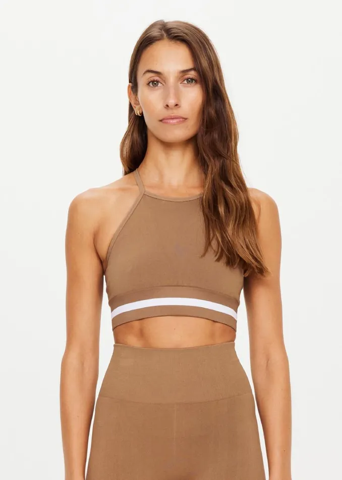 The Upside FORM SEAMLESS ANGIE CROP Mocha Shop Sports Bras The Upside FORM SEAMLESS ANGIE CROP Mocha Shop Sports Bras