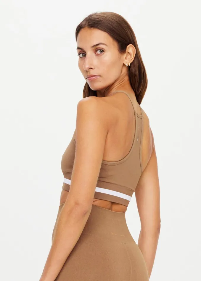 The Upside FORM SEAMLESS ANGIE CROP Mocha Shop Sports Bras The Upside FORM SEAMLESS ANGIE CROP Mocha Shop Sports Bras