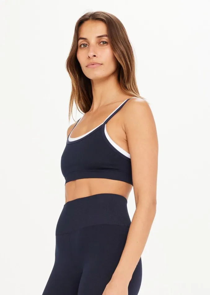 The Upside FORM SEAMLESS KELSEY BRA Navy Shop Sports Bras The Upside FORM SEAMLESS KELSEY BRA Navy Shop Sports Bras