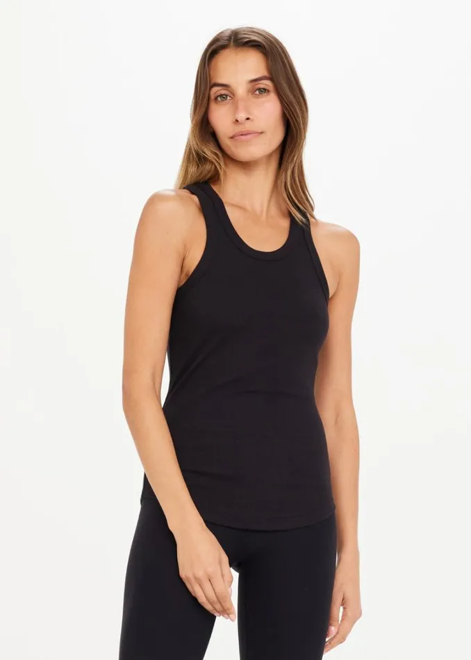 The Upside FRANKIE RIB TANK Black Shop Shirts and Tanks