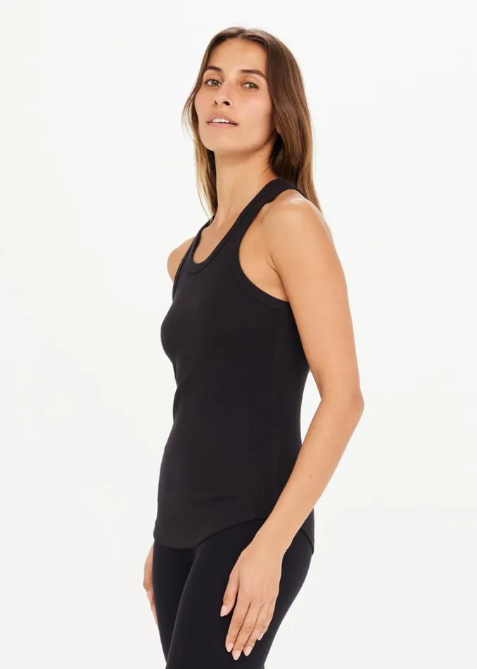 The Upside FRANKIE RIB TANK Black Shop Shirts and Tanks