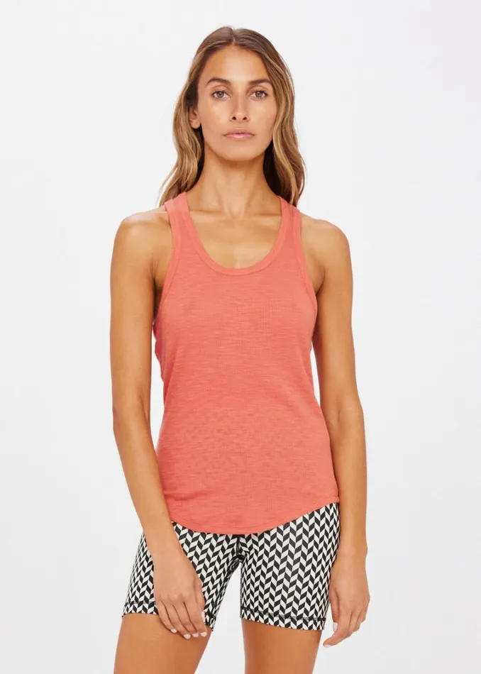 The Upside FRANKIE RIB TANK Pink Clay Shop Shirts and Tanks