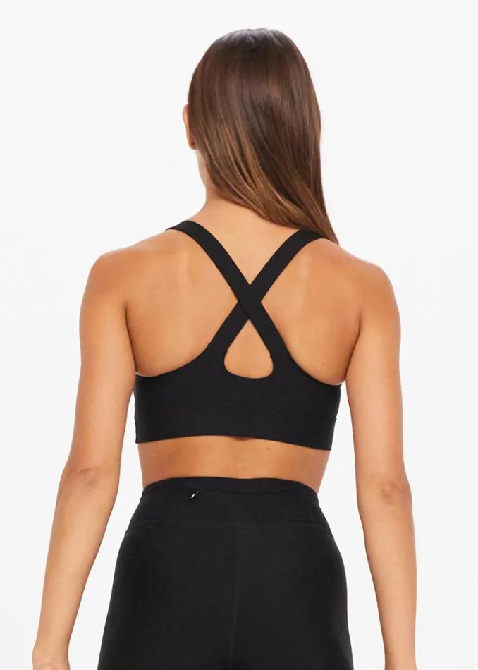 The Upside MATTE TECH PAOLA BRA W LOGO Black Shop Sports Bras The Upside MATTE TECH PAOLA BRA W LOGO Black Shop Sports Bras