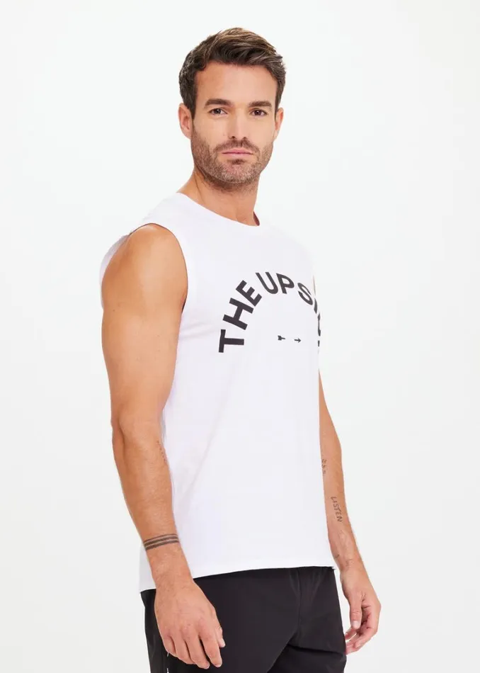 The Upside MENS MUSCLE TANK White Shop Tops The Upside MENS MUSCLE TANK White Shop Tops