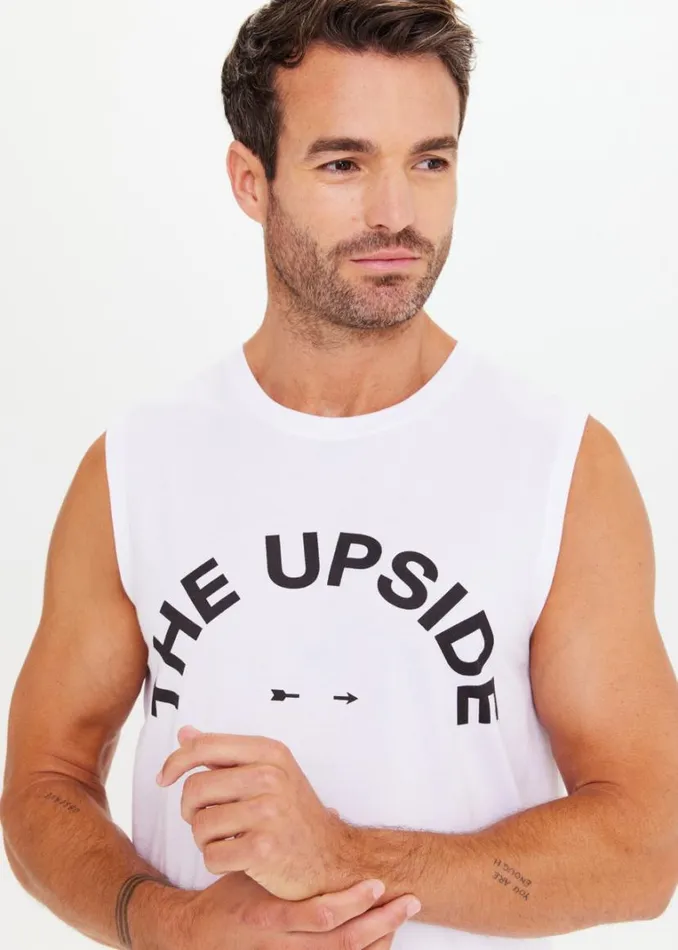 The Upside MENS MUSCLE TANK White Shop Tops The Upside MENS MUSCLE TANK White Shop Tops