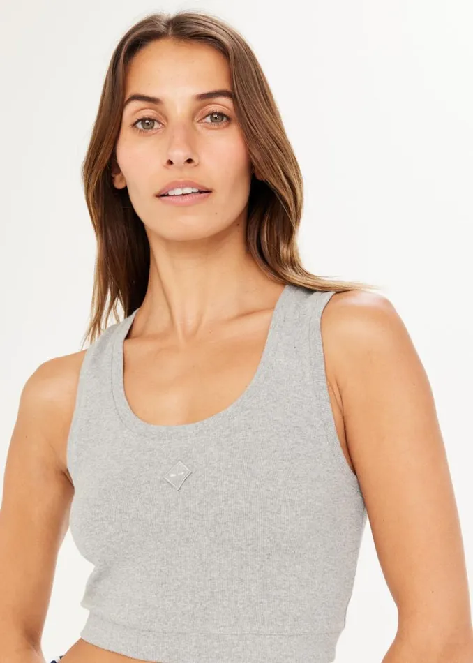 The Upside MILAN CROP TANK Grey Marle Shop Shirts and Tanks The Upside MILAN CROP TANK Grey Marle Shop Shirts and Tanks