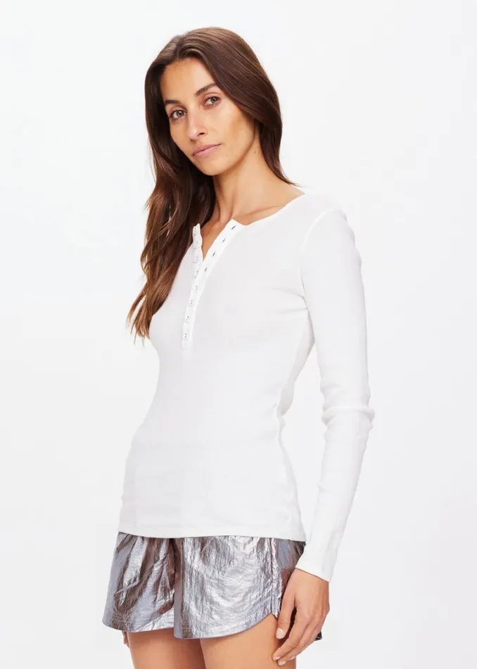 The Upside NESS RIBBED LONG SLEEVE Creme Shop Shirts and Tanks