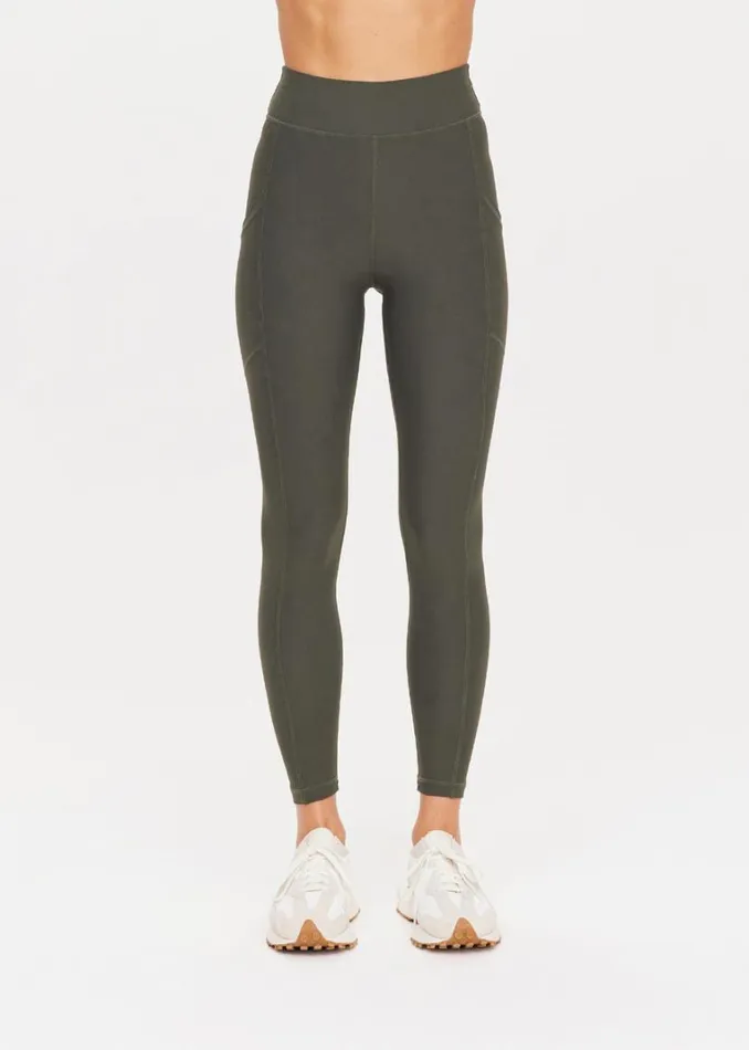 The Upside PEACHED 25IN PKT MIDI PANT Khaki Shop Leggings