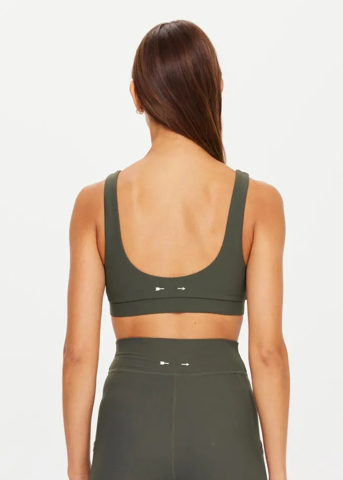 The Upside PEACHED DAISY BRA Khaki Shop Sports Bras