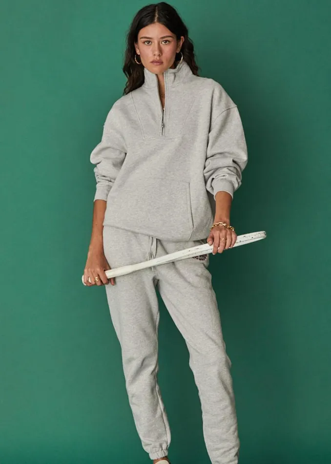 The Upside RAQUETTE BLAKE TRACK PANT Grey Marle Shop Pants