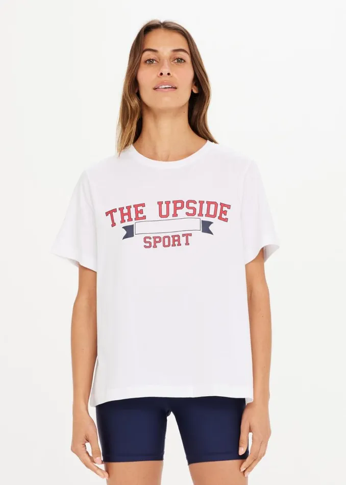 The Upside RAQUETTE JODHI TEE White Shop Shirts and Tanks