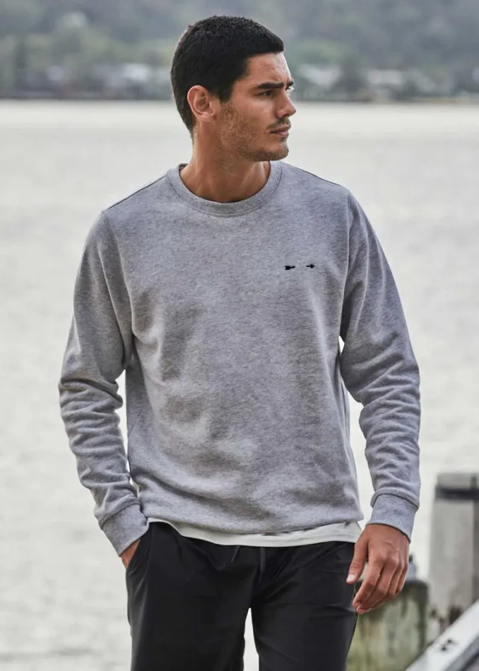 The Upside REDFORD CREW Charcoal Marle Shop Tops
