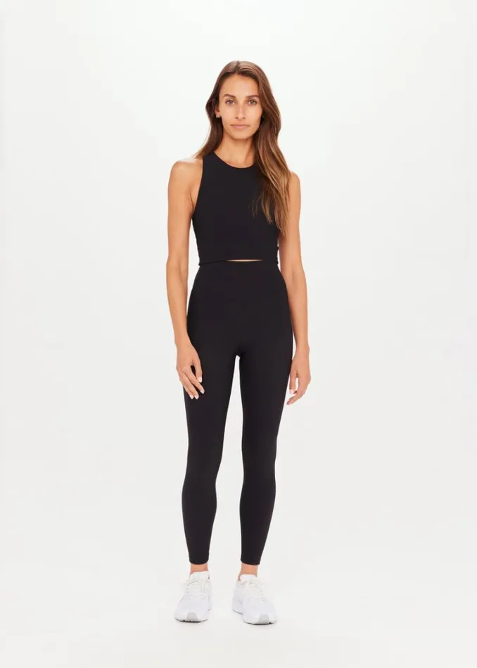 The Upside RIBBED 25IN HIGH MIDI PANT Black Shop Leggings