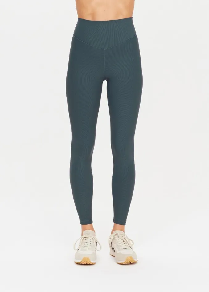 The Upside RIBBED 25IN MIDI PANT Petrol Shop Leggings The Upside RIBBED 25IN MIDI PANT Petrol Shop Leggings