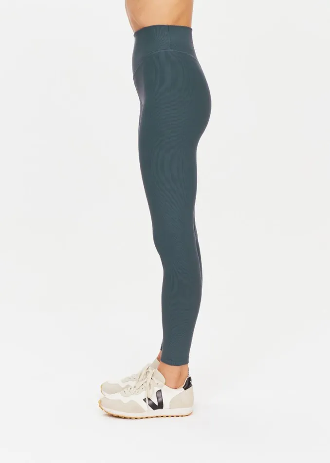 The Upside RIBBED 25IN MIDI PANT Petrol Shop Leggings The Upside RIBBED 25IN MIDI PANT Petrol Shop Leggings