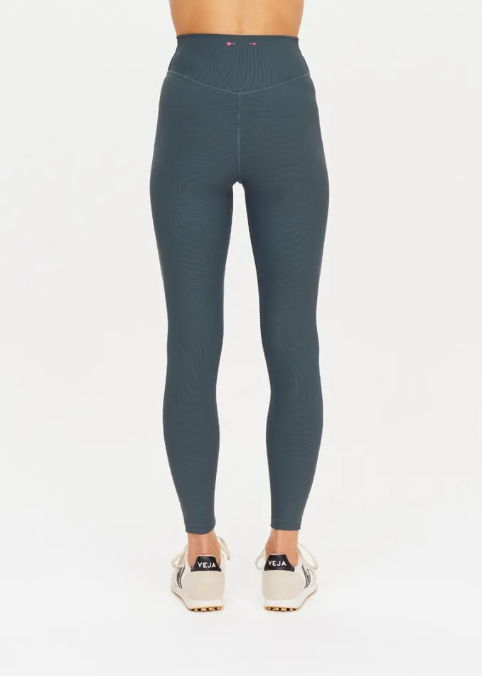The Upside RIBBED 25IN MIDI PANT Petrol Shop Leggings The Upside RIBBED 25IN MIDI PANT Petrol Shop Leggings