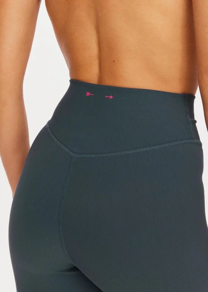 The Upside RIBBED 25IN MIDI PANT Petrol Shop Leggings The Upside RIBBED 25IN MIDI PANT Petrol Shop Leggings