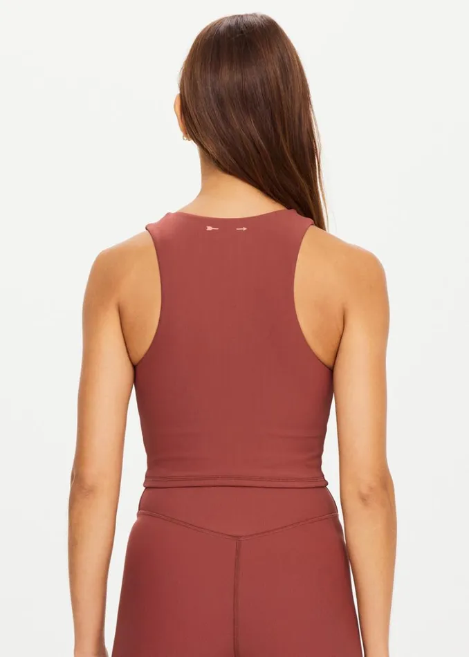 The Upside RIBBED JACINTA TANK Brown Shop Sports Bras The Upside RIBBED JACINTA TANK Brown Shop Sports Bras