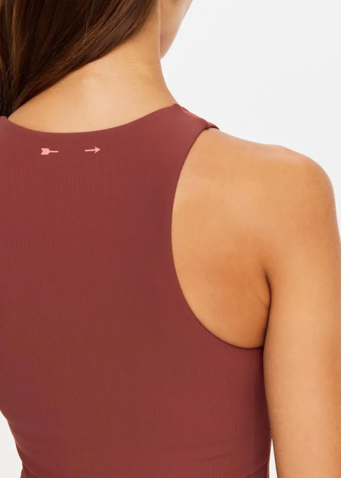 The Upside RIBBED JACINTA TANK Brown Shop Sports Bras The Upside RIBBED JACINTA TANK Brown Shop Sports Bras