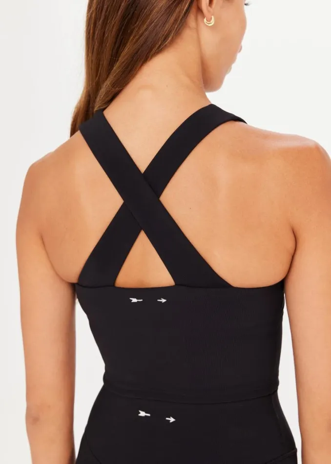 The Upside RIBBED SAMARA CROP Black Shop Sports Bras The Upside RIBBED SAMARA CROP Black Shop Sports Bras