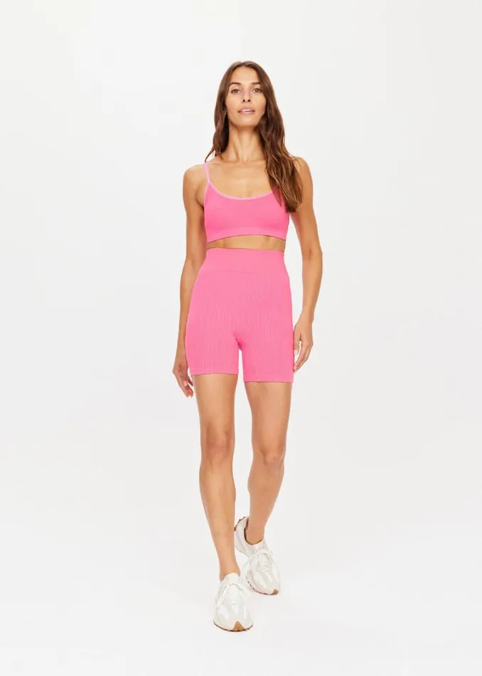 The Upside RIBBED SEAMLESS 5IN SPIN SHORT Neon Pink Shop Shorts The Upside RIBBED SEAMLESS 5IN SPIN SHORT Neon Pink Shop Shorts
