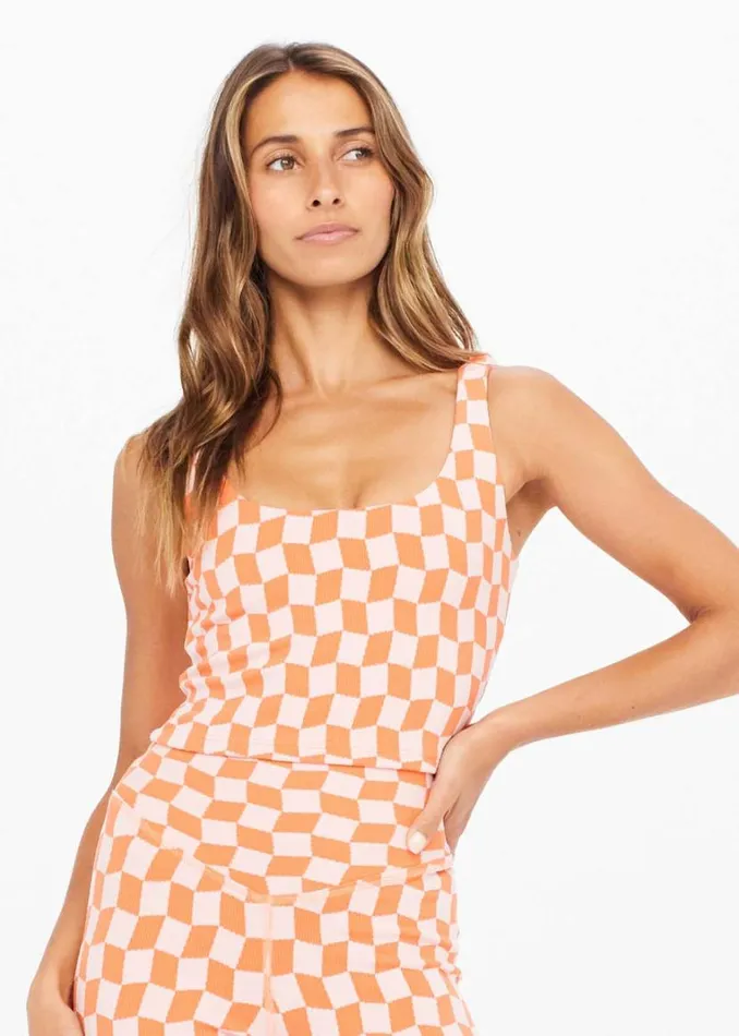The Upside YOSEMITE LANA CROP Nectarine Petal Shop Sports Bras
