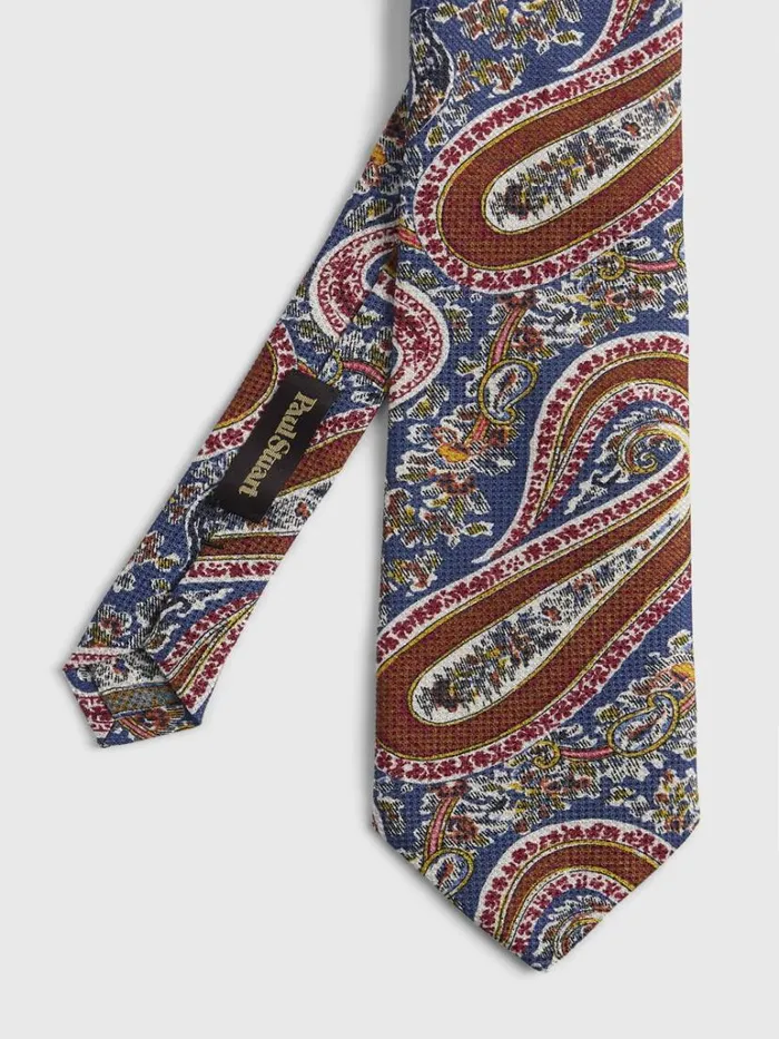 Ties Mens Paul Stuart Allover Summer Paisley Tie Blue
