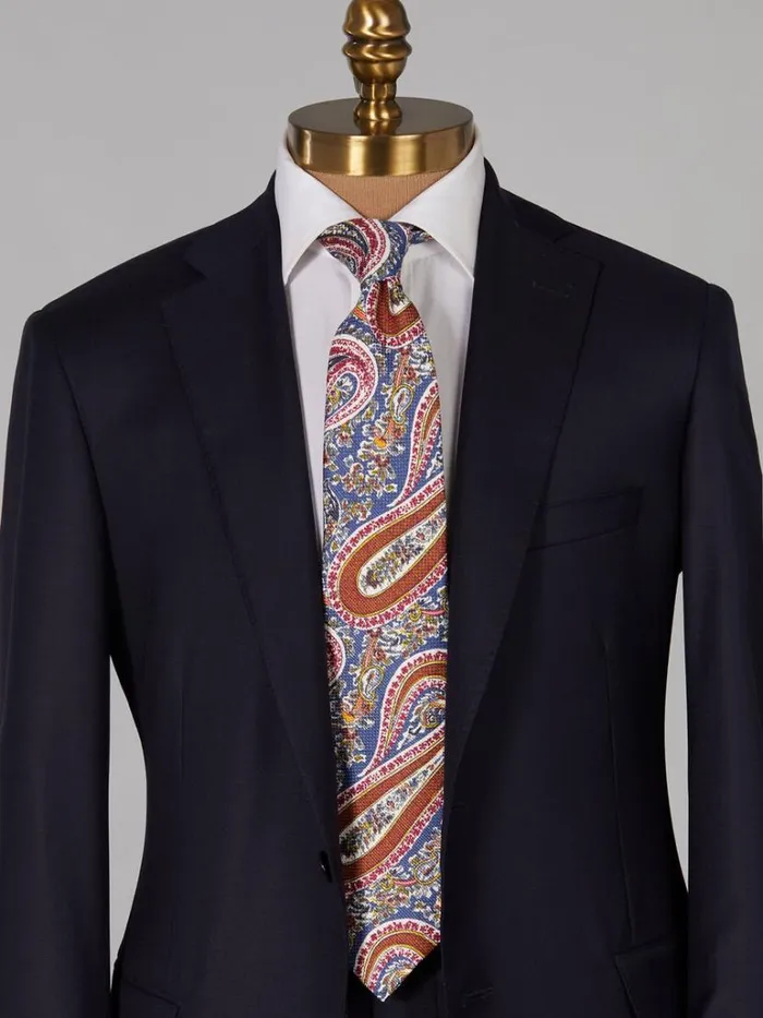 Ties Mens Paul Stuart Allover Summer Paisley Tie Blue