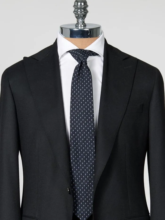 Ties Mens Paul Stuart Deco Mini Triangle Woven Silk Tie Dark Blue