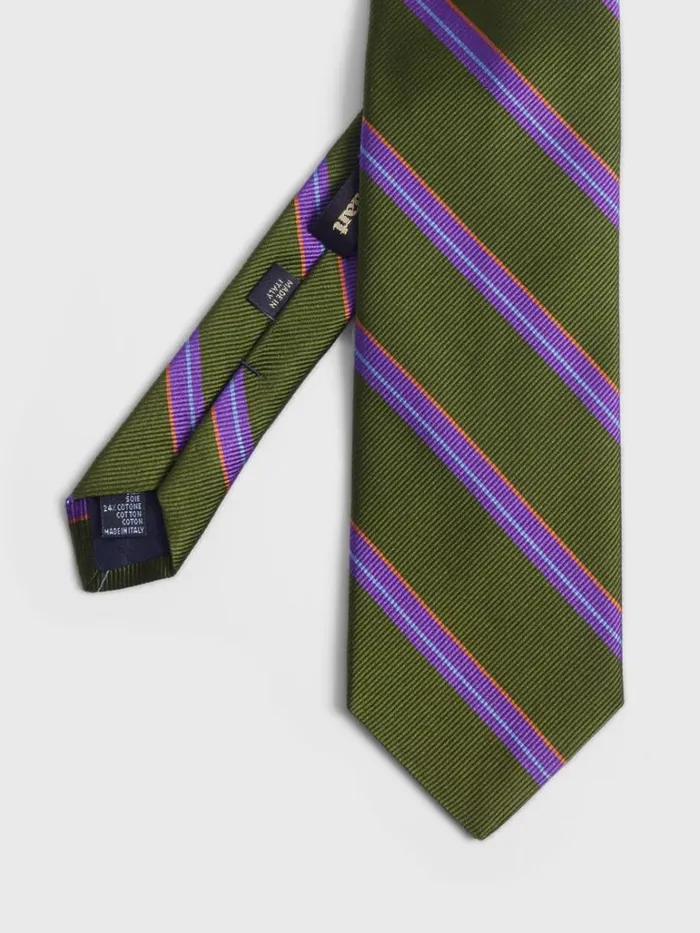 Ties Mens Paul Stuart Mogador Deco Stripe Tie Green