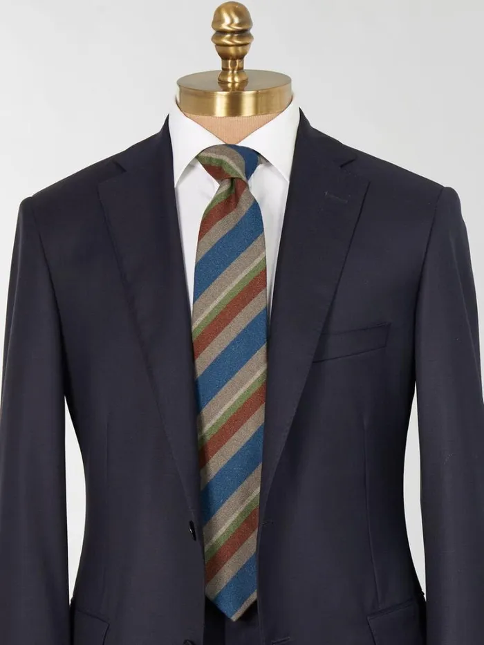 Ties Mens Paul Stuart Printed Multi Color Stripe Tie Blue