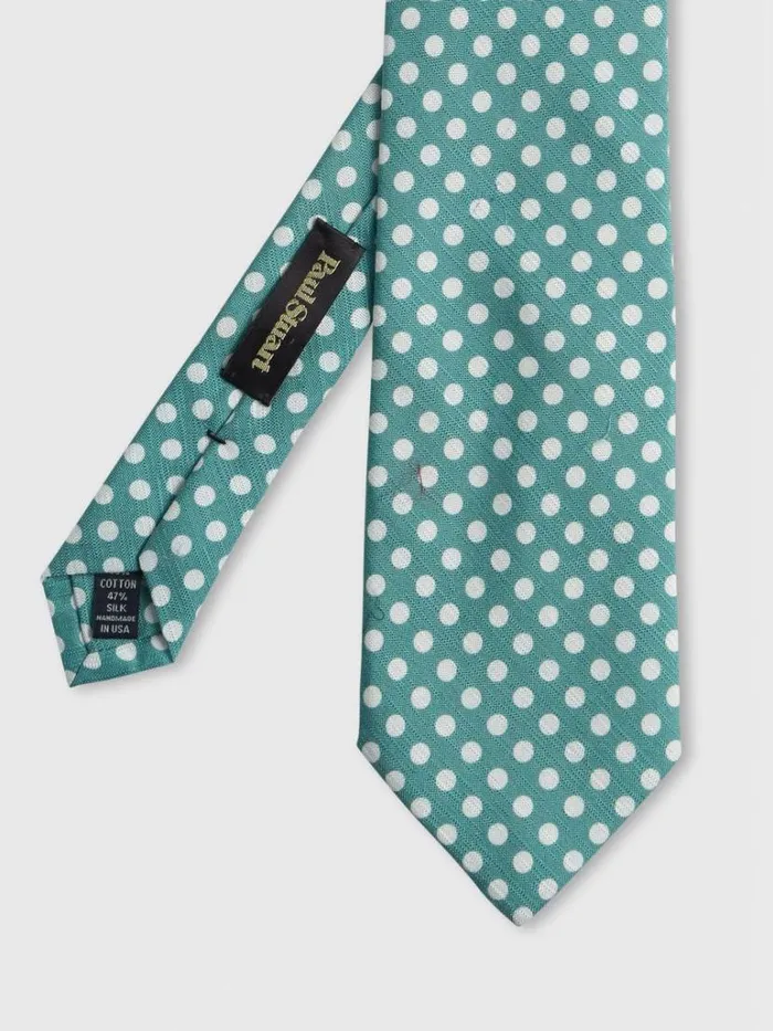 Ties Mens Paul Stuart Printed Silk and Cotton Polka Dot Tie Berry