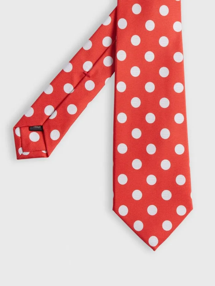 Ties Mens Paul Stuart Printed Silk Large Polka Dot Tie Navylight Blue