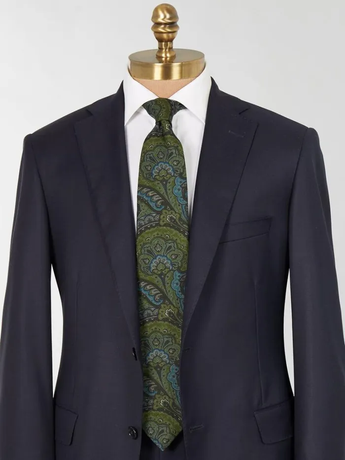 Ties Mens Paul Stuart Printed Wool Paisley Tie Green