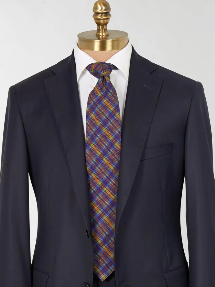 Ties Mens Paul Stuart Printed Wool Plaid Tie Green