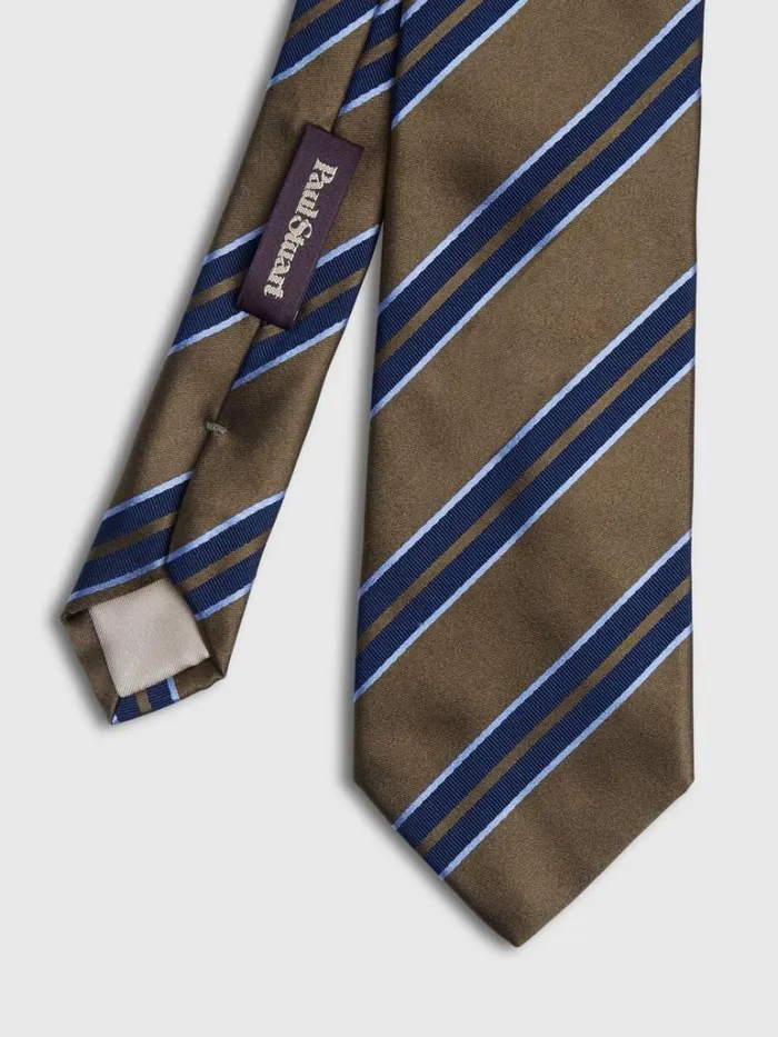 Ties Mens Paul Stuart Satin Stripe Tie Gold