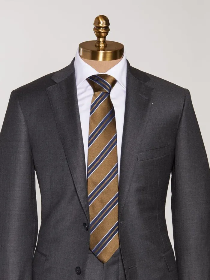Ties Mens Paul Stuart Satin Stripe Tie Gold