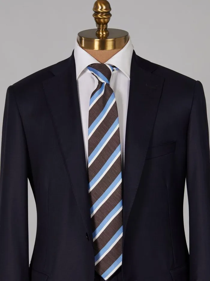 Ties Mens Paul Stuart Silk And Linen Printed Stripe Tie Brown