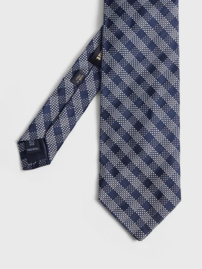 Ties Mens Paul Stuart Silk Jacquard Check Tie Black