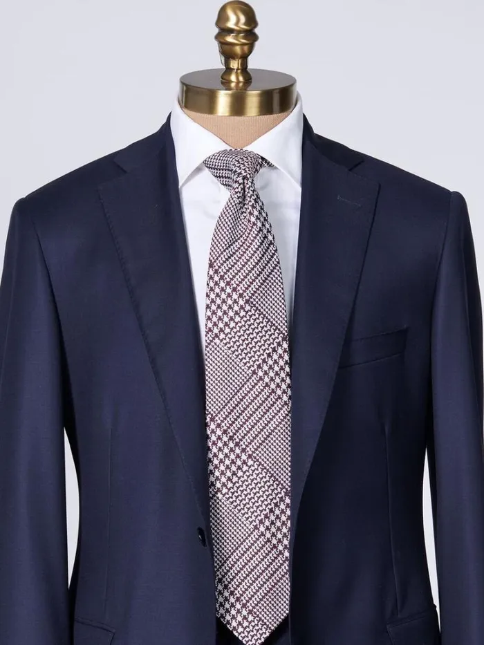 Ties Mens Paul Stuart Silk Jacquard Plaid Tie Blue