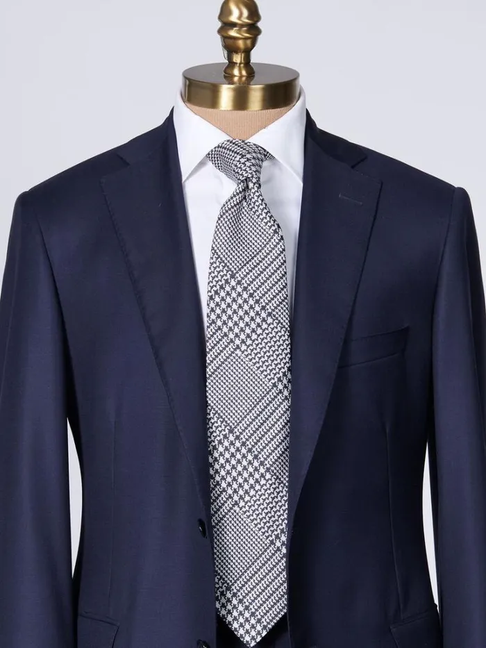 Ties Mens Paul Stuart Silk Jacquard Plaid Tie Blue