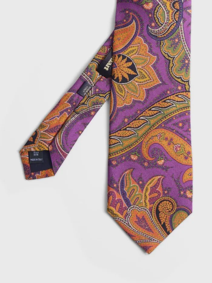 Ties Mens Paul Stuart Silk Paisley Print Tie Burgundy